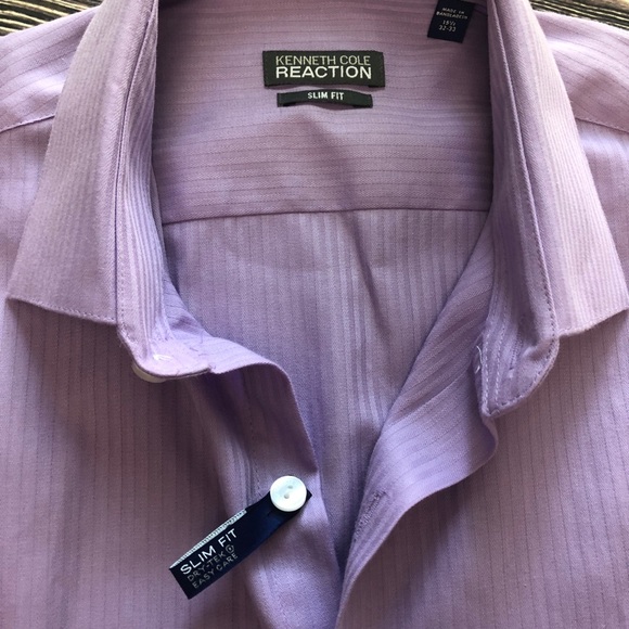 NWT Kenneth Cole Reaction Slim Fit Dress Shirt - Picture 4 of 8
